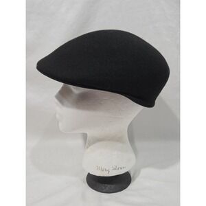 Country Gentleman 100% Wool Black Newsboy Cabbie Hat Gatsby Cap Driving Large